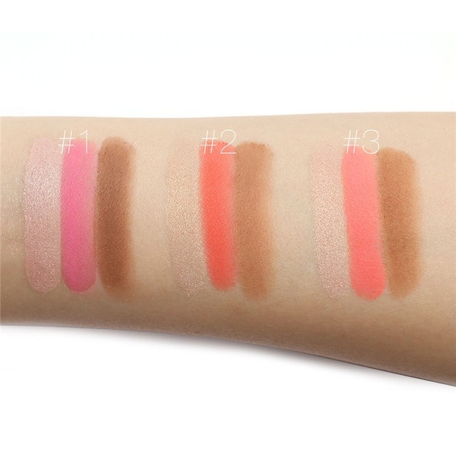 FOCALLURE Trio Blush Highlight & Contour Multi-Use Face Cosmetic Palette