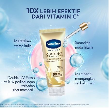 Unilever Indonesia Vaseline® Gluta-Hya Serum Burst Lotion Flawless Bright 