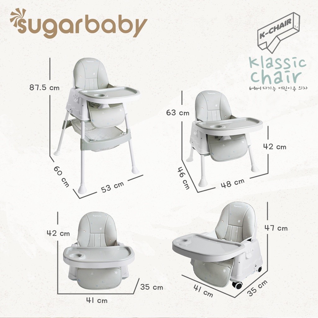 Kindalin Utama International Sugarbaby K Chair 6 in 1 Multifunction High Chair