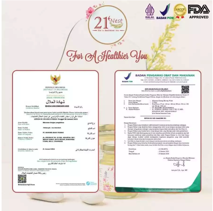 Mandiri Abadi Permai  21Nest Bird's Nest Red Korean Ginseng Less Sugar