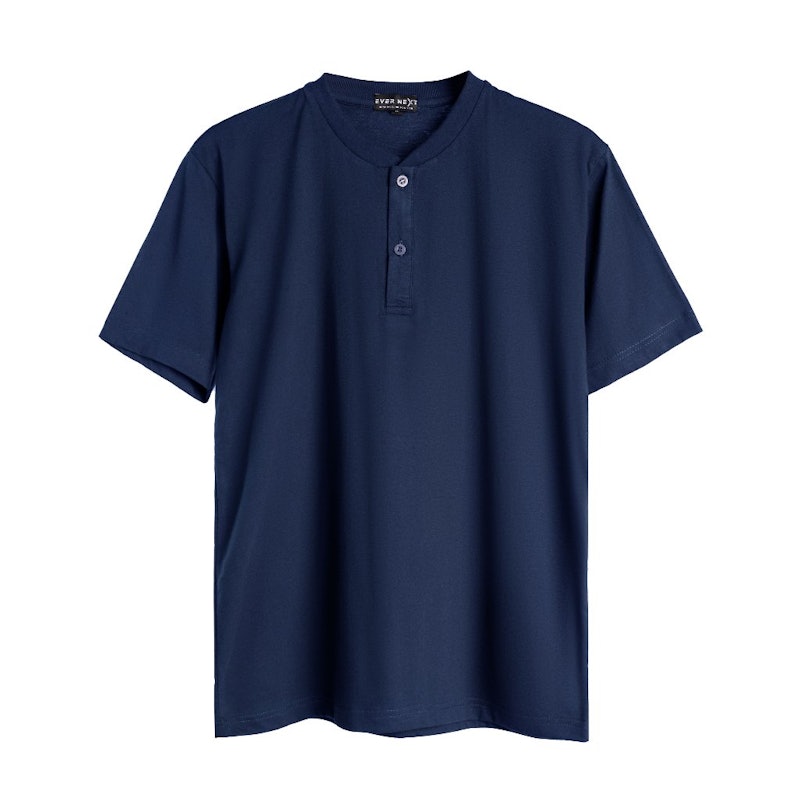 Evernext Kaos Polos Pria Henley Tee 3