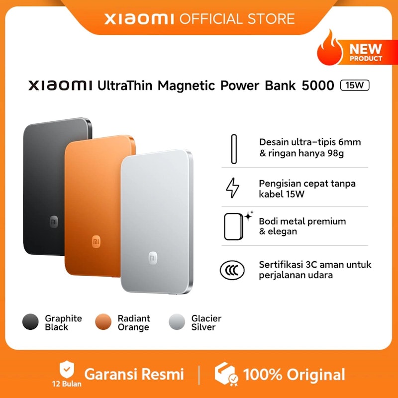 UltraThin Magnetic Power Bank 5000 15W 5