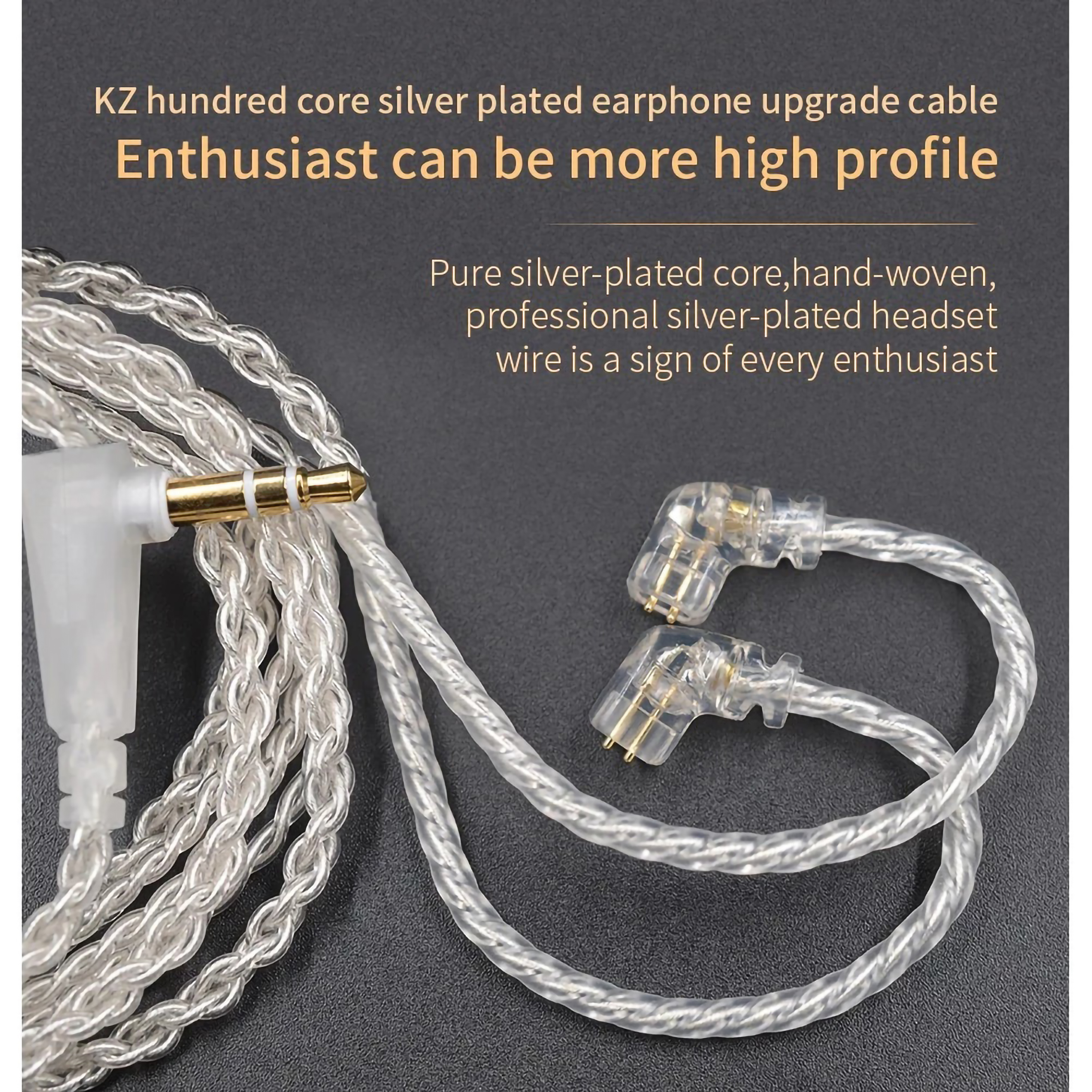  KZ Cable Silver Cable Upgrade for KZ Earphone Type C with Mic
