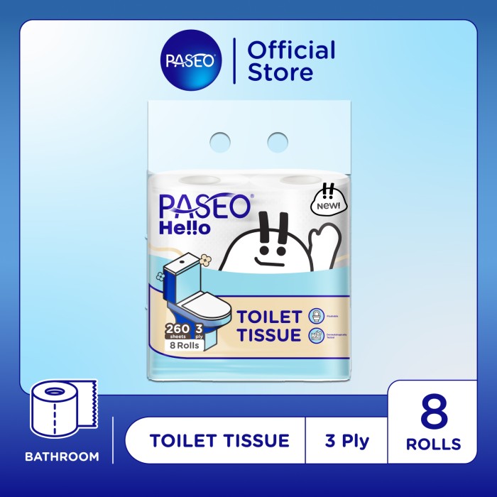 Univenus Paseo Hello Bathroom Roll Tissue Emboss