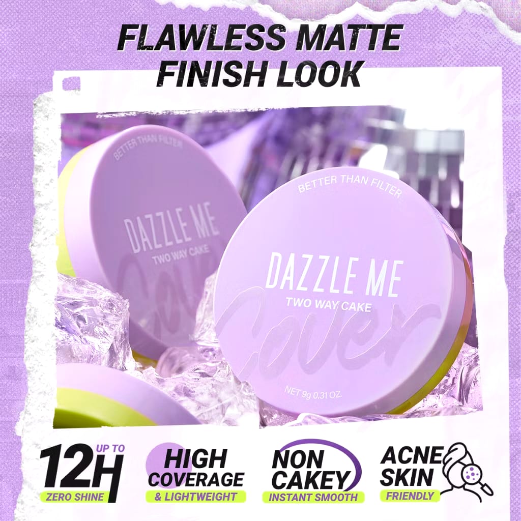 HEBE Beauty Style DAZZLE ME Better Than Filter Double Kill Two Way Cake Powder 06 Deep Cocoa