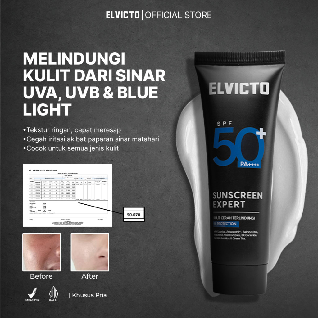 Gizi Indonesia ELVICTO Sunscreen Expert SPF 50+ PA++++