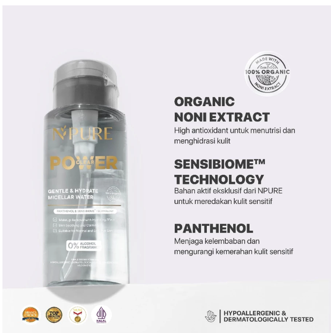 Penta Natural Kosmetindo N'PURE Power Clear Gentle & Hydrate Micellar Water 