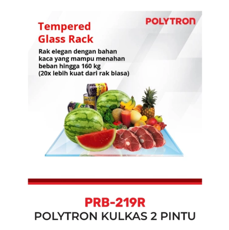 Hartono Istana Teknologi Polytron Kulkas 2 Pintu Metallic 210 Liter PRB 219B/R