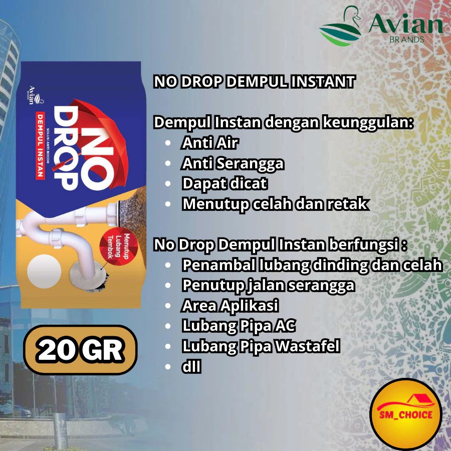 Avian Brands NODROP Dempul Instan 20g