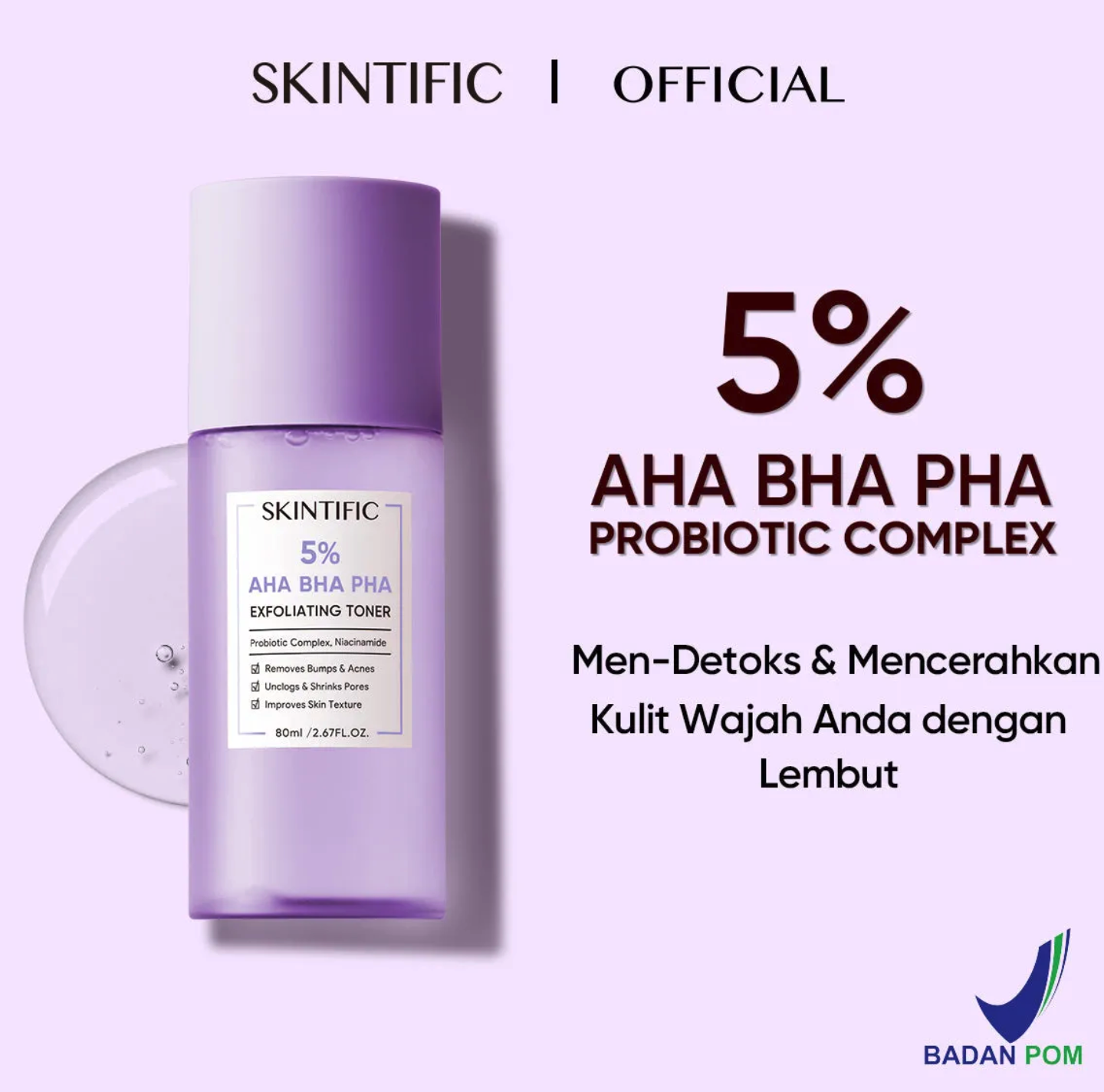 SKINTIFIC 5% AHA BHA PHA Exfoliating Toner