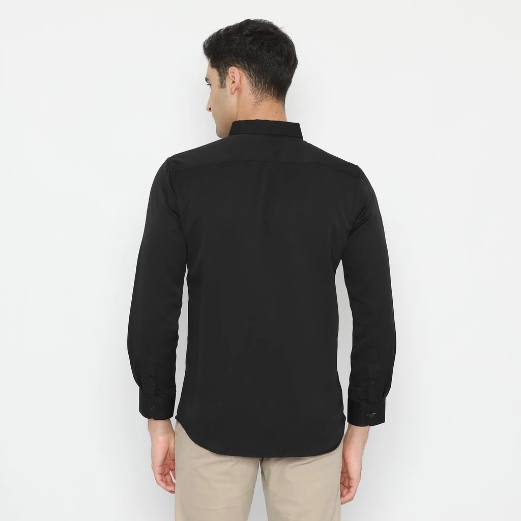Citra Agung Busana Platini Baju Kemeja Pria Lengan Panjang Polos Polinosic Hitam 66100