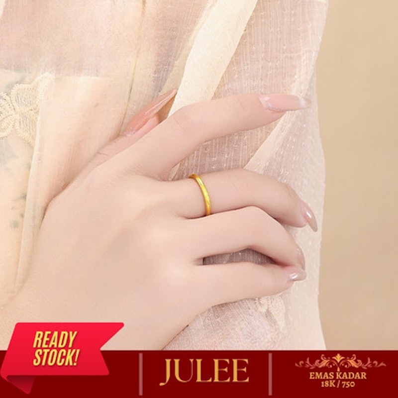 JULEE Cincin Polos Emas 18k 2