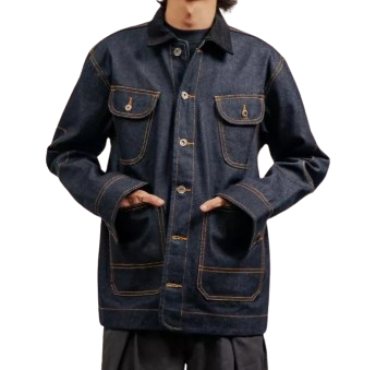 FUJI1995 X Distin Denim Black Indigo Chore Jacket