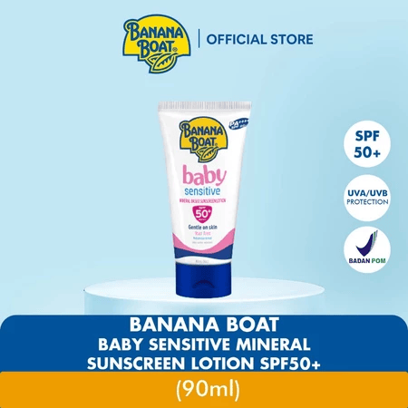 Edgewell Personal Care Brands BANANA BOAT Baby Sensitive Mineral Based Sunscreen Lotion SPF 50+ PA++++