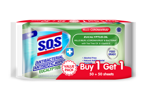 Antibacterial Antiseptic Wipes Eucalyptus