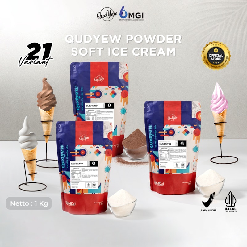 Qudyew Ice Cream Powder Creamy Vanilla Mix 4