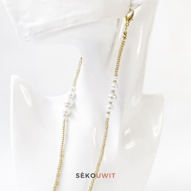 Sekouwit Dianella Tali Kalung Masker dan Kacamata - Mutiara 