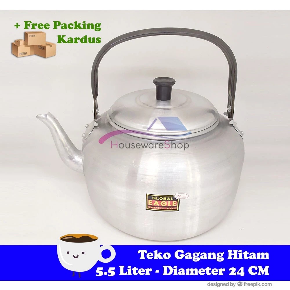 Langgeng Makmur Industri Global Eagle Teko Cor 24 Cm Pegangan Hitam