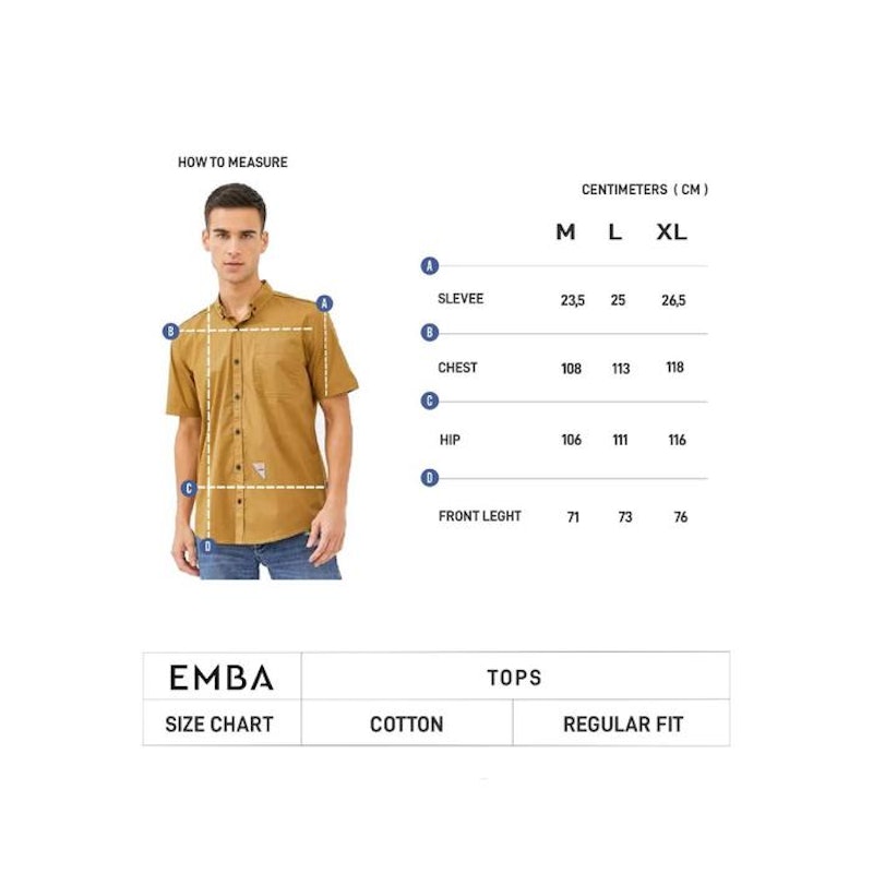 Emba Denim Giorgio Kemeja Pria Lengan Pendek 5
