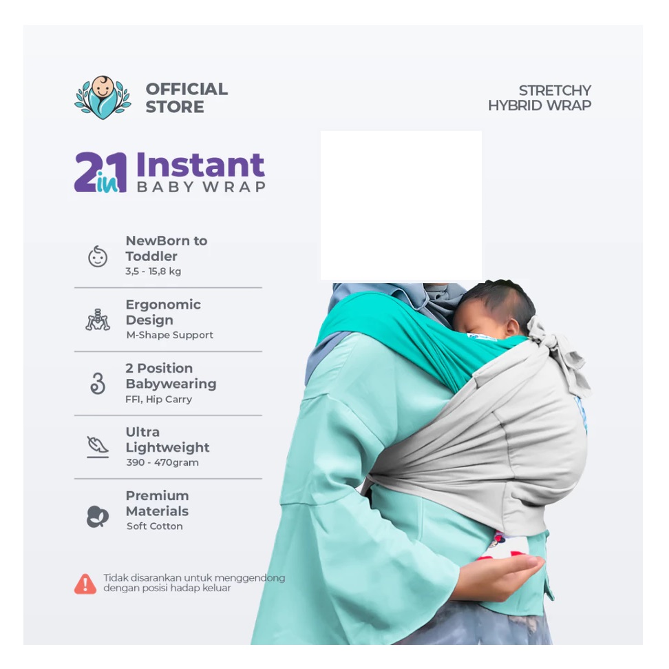  Bayiku.id 2 in 1 Instant Baby Wrap