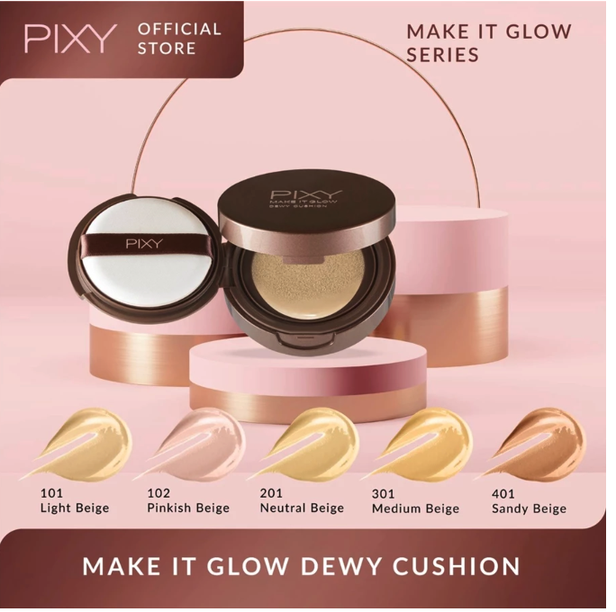 Mandom Indonesia PIXY Make It Glow Dewy Cushion Natural Beige