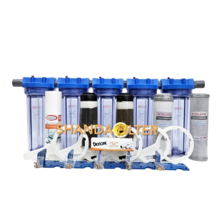 Puretex Paket Filter Air 5 Tahap Clear 10" Drat 1/2"