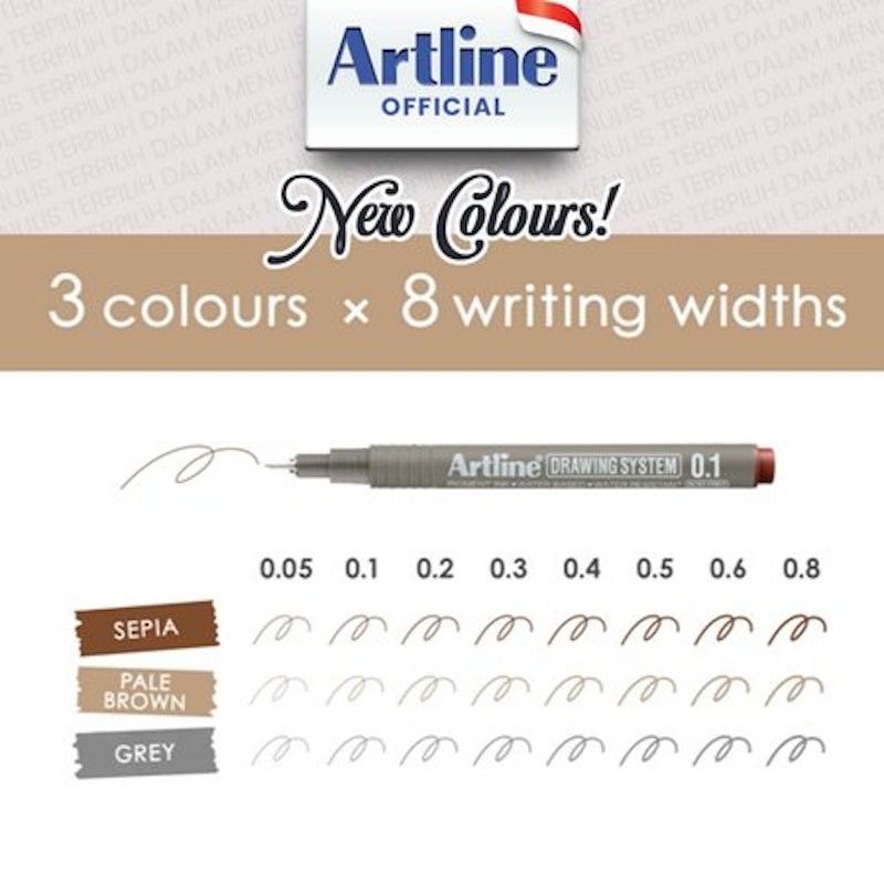 Shachihata Artline Drawing System Pen 0.1 mm 5