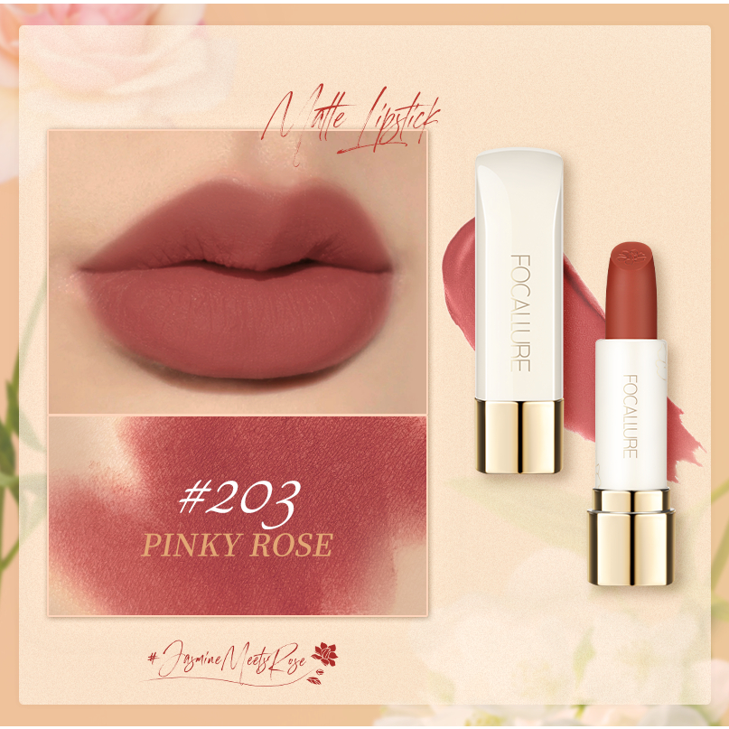 FCL Internasional Indonesia FOCALLURE Flower Show Matte Lipstick #203 Pinky Rose