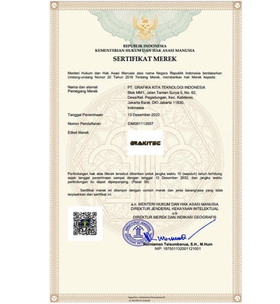 Grafika Kita Teknologi Indonesia  GRAKITEC Mesin Laminator A3  33OD Pro