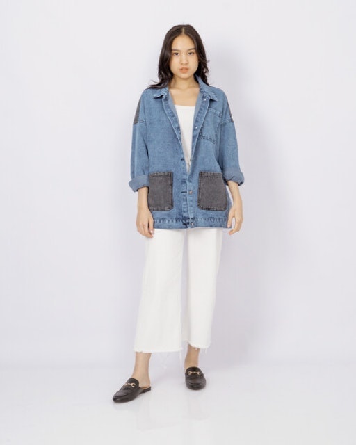 This Is April  Kayden Oversize Jackets Denim 179501
