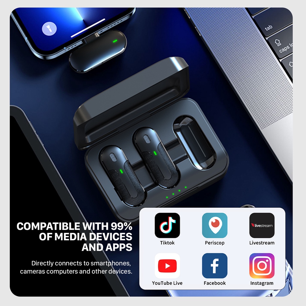 Kiip Kiip Indonesia KiiP Wireless Microphone Portable Dual Mic KP-UV-M8L-BK