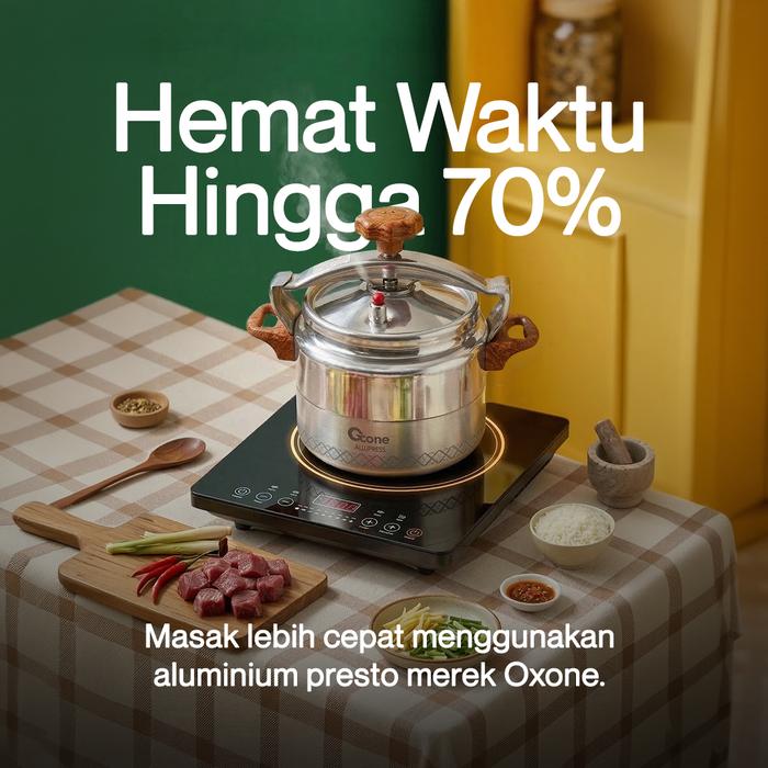 Oxone Presto Panci Daging Alumunium Pressure Cooker 12 Liter OX-2012