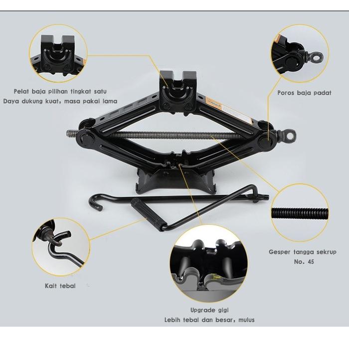  Lenodi Dongkrak Mobil Black 1 Ton