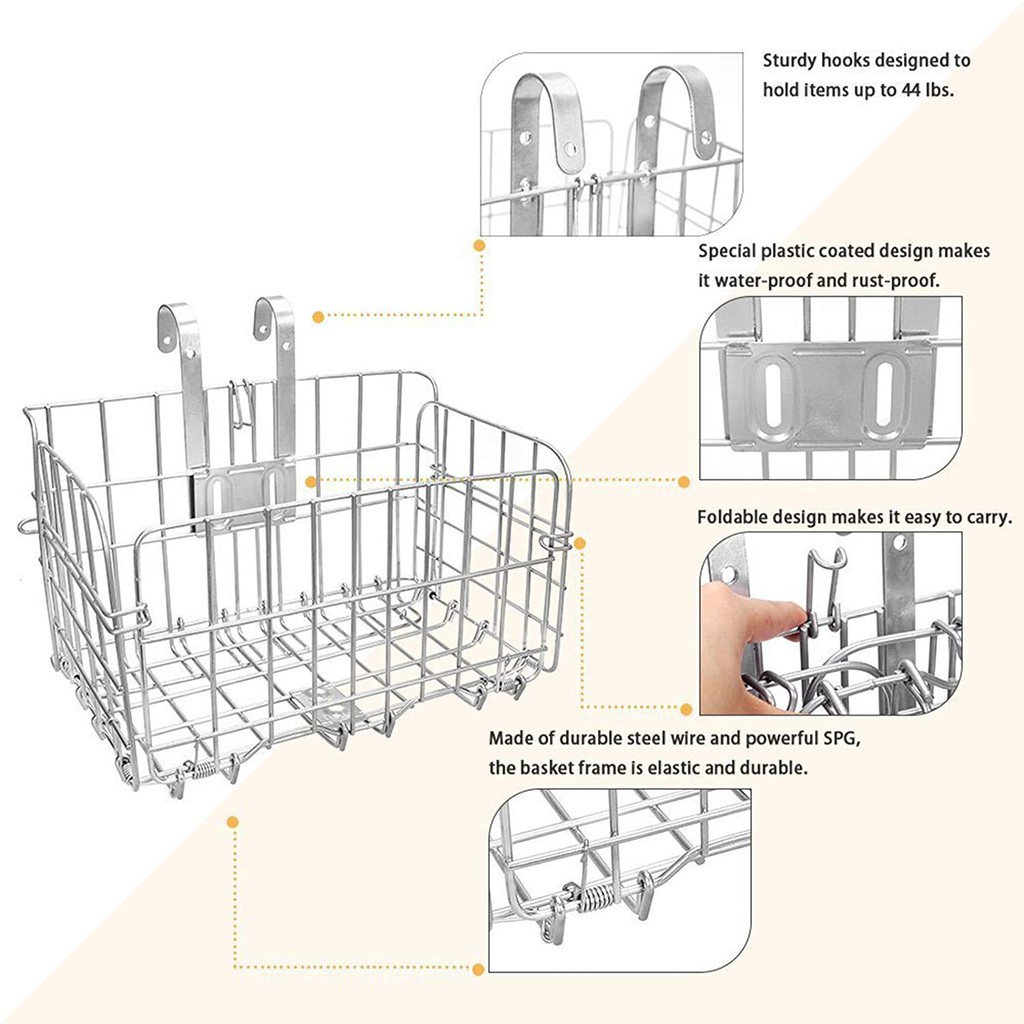 OLYM.FIT Keranjang Sepeda Lipat - Foldable Basket