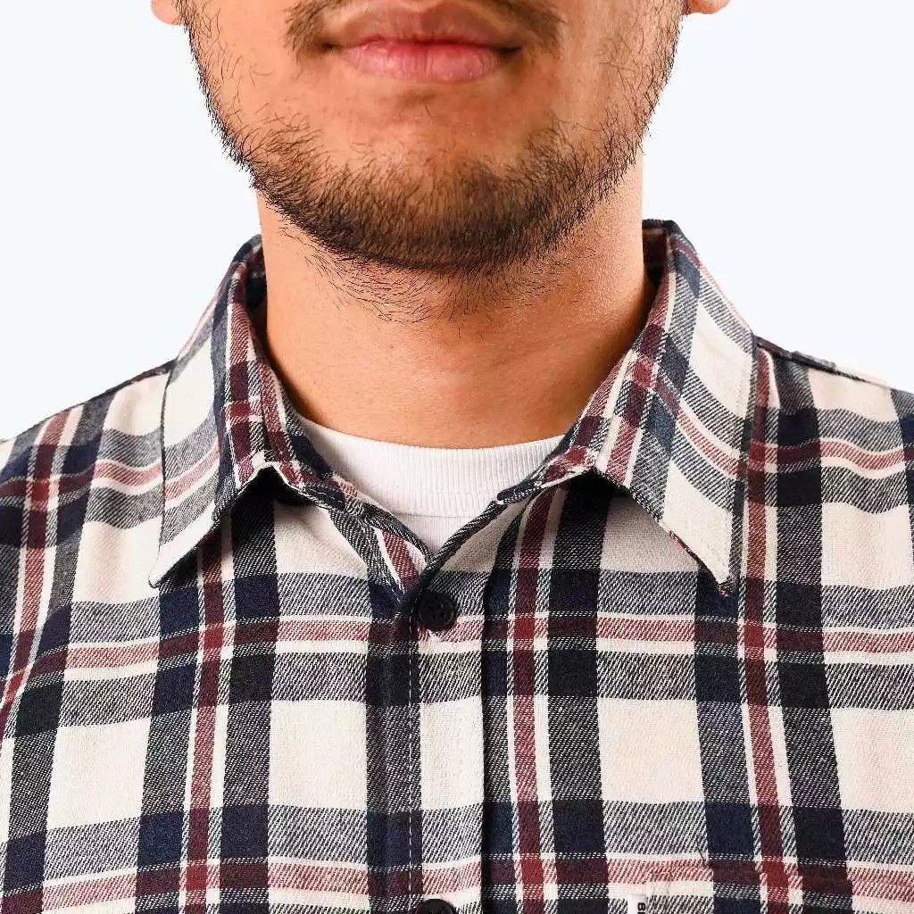 Broodisindo Mode Kreatif Broodis Kemeja Flannel White Montey Lengan Panjang