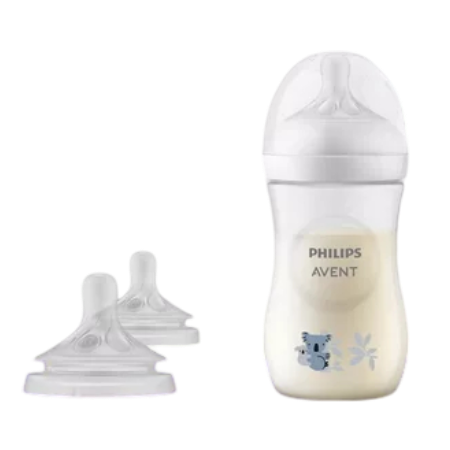 Avent Natural Bottle 3.0 Deco Koala 260ml + Dot Natural Response 6M+ Flow Tercepat Bundle 1