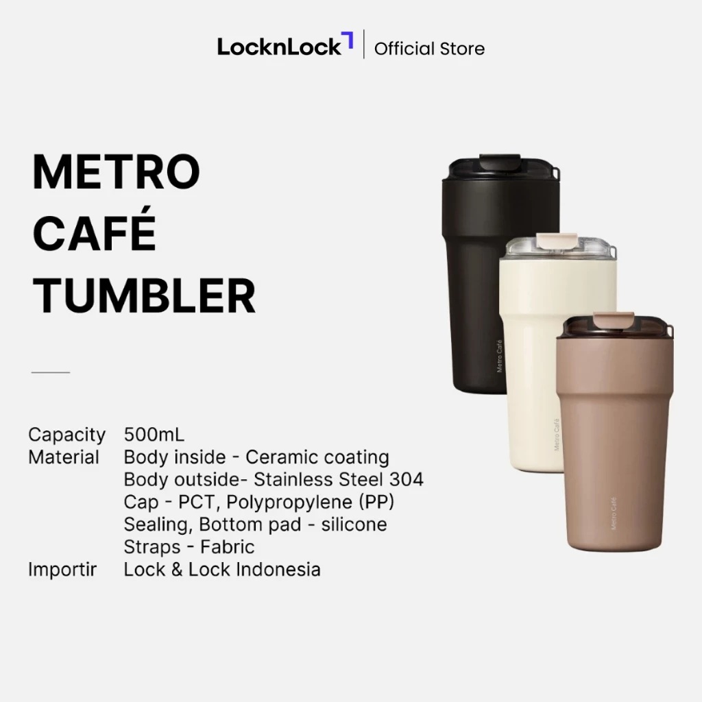 LocknLock LocknLock Metro Cafe Ceramic Coating Tumbler 500 ml  LHC4357