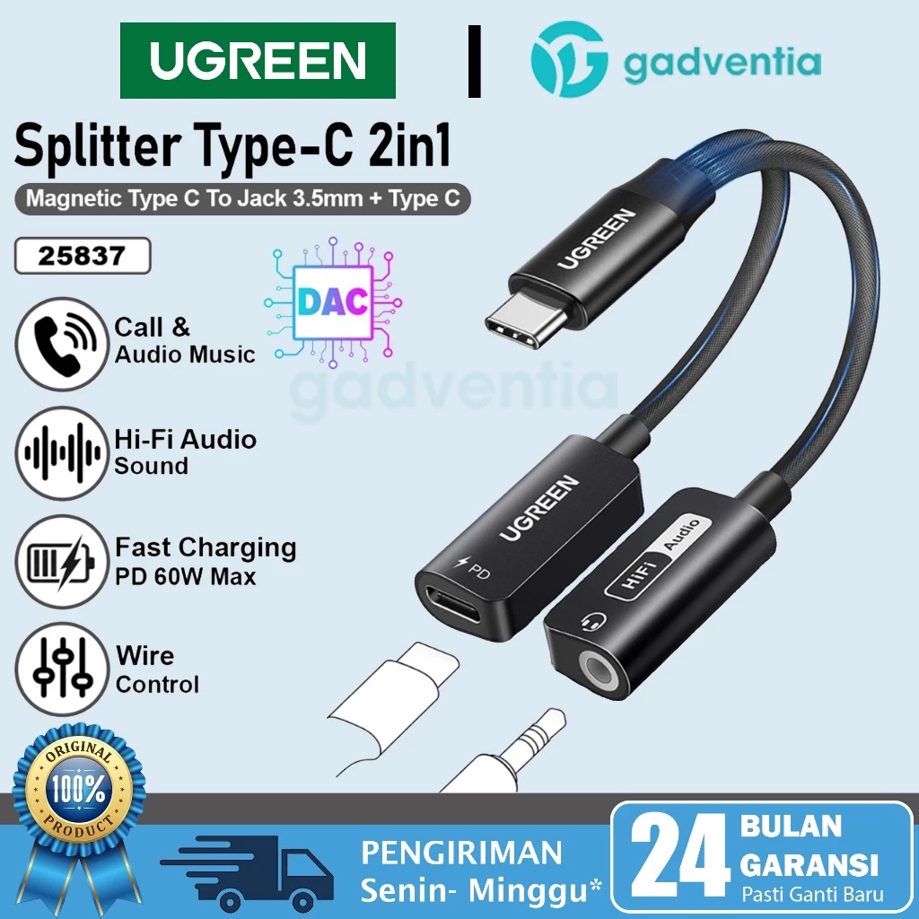 Ugreen Group UGREEN Magnetic Audio Splitter Type C 25837