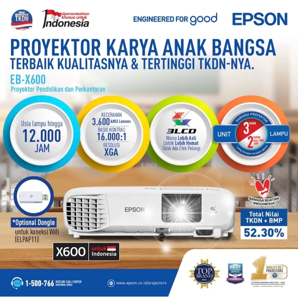 Epson Epson XGA 3LCD TKDN Certified Projector EB-X600 
