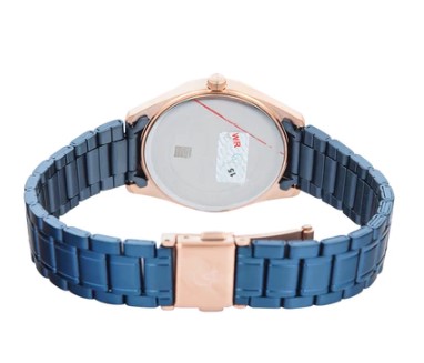 Alexandre Christie Jam Tangan Wanita Classic Steel - Blue Rose Gold AC 8681 LD BURBU