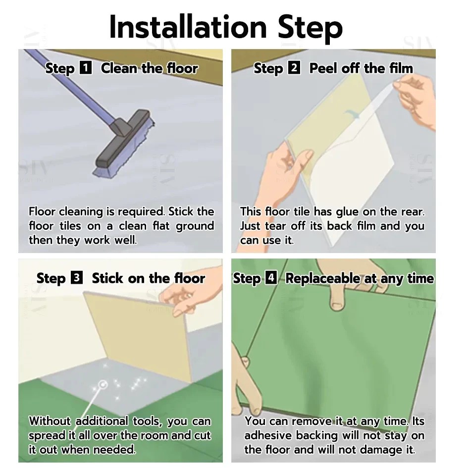  Seasons Ease Stiker Lantai Vinyl Motif Marmer NO.5