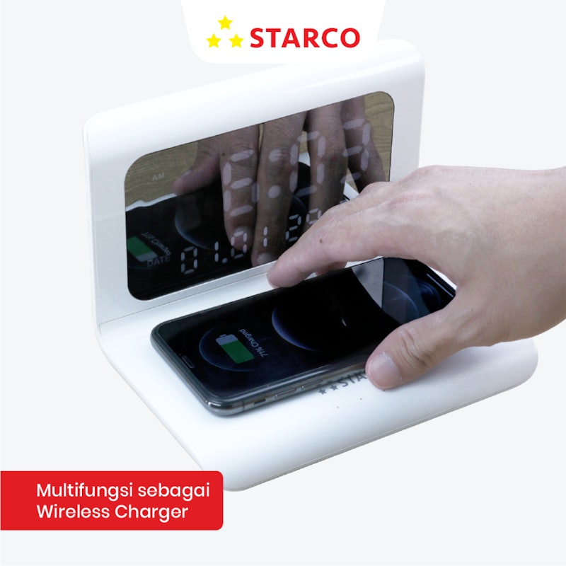 STARCO 3 in 1 Wireless Charger Alarm Clock 2