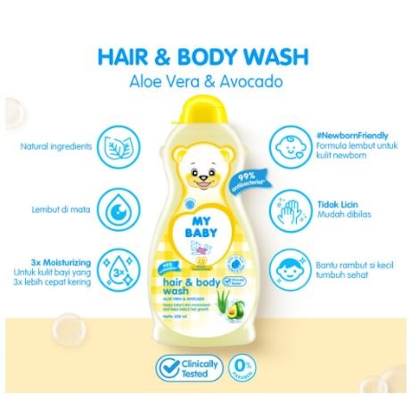 MY BABY Hair & Body Wash Aloe Vera & Avocado 2