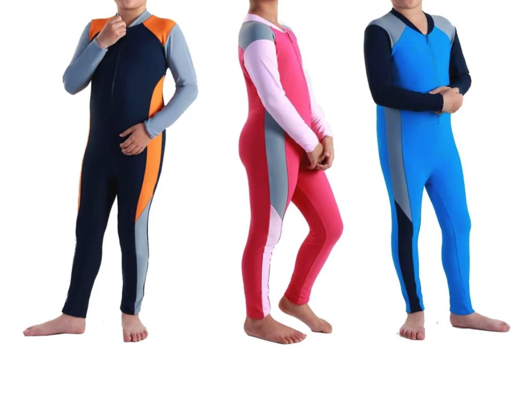  Silver Sport Long Diving Kids Swimsuit Magenta  12307 MG