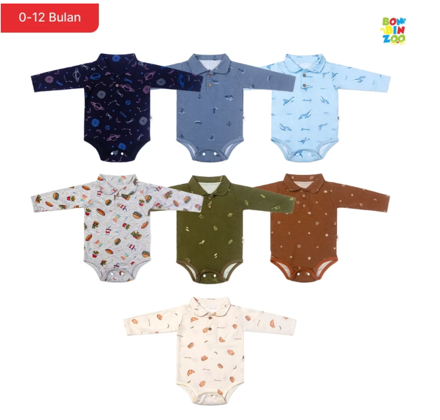  BONBINZOO Long Sleeve Baby Bodysuit