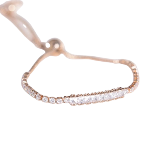 Gelang Serut Rhodium Wanita Gemma Adjustable