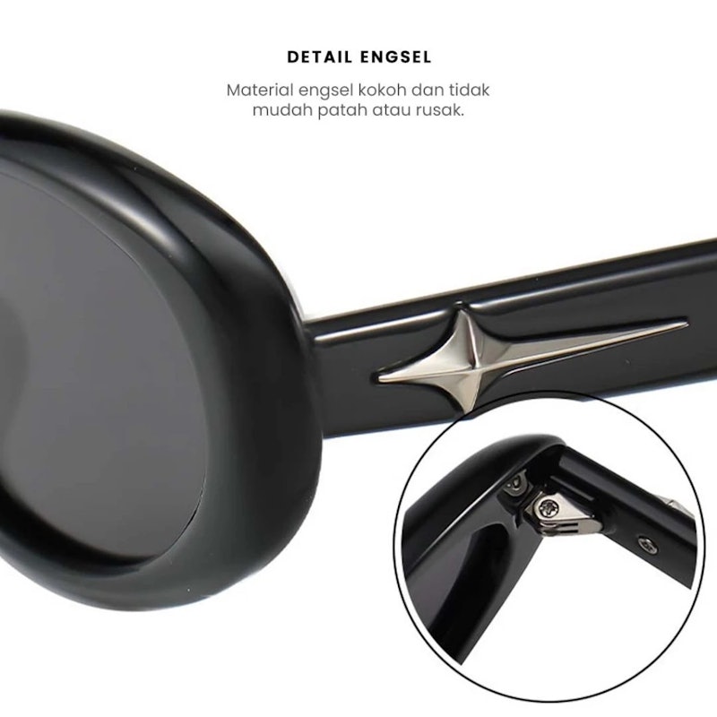 Berrybarton Kacamata Hitam Oval Retro Polarized 4