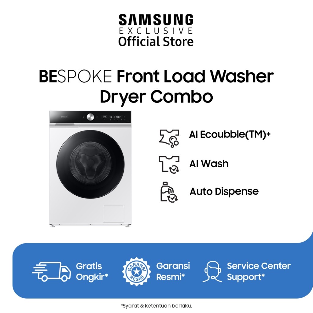 Samsung Electronics  Samsung 13/8 kg Bespoke AI™ Combo Front-load Washer & Dryer Ecobubble™ WD13BB944DGESE