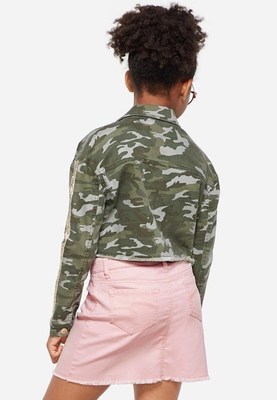 SEQUIN STRIPE CAMO DENIM JACKET 2