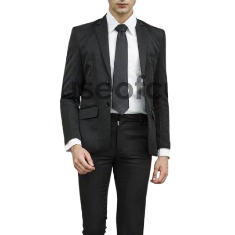 Houseofcuff Jas Pria Slim Fit Suit Blazer Formal Hitam 1